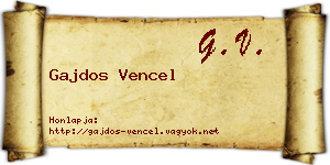 Gajdos Vencel névjegykártya